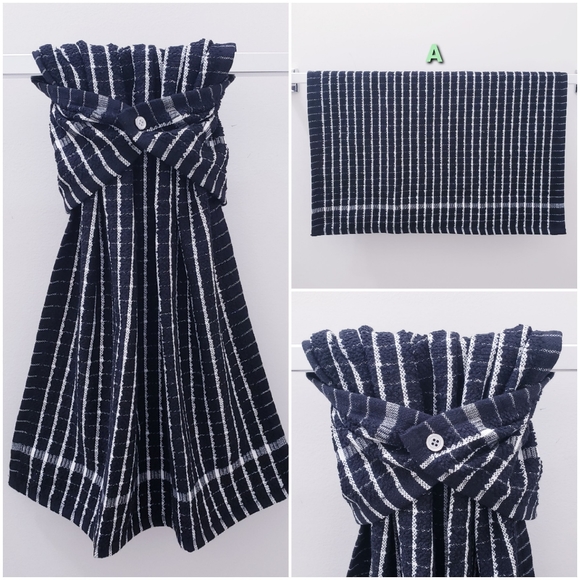 🔷️9128 NEW! Windowpane pattern Hang'N'Snap HAND Towel *Select snap - Picture 4 of 14